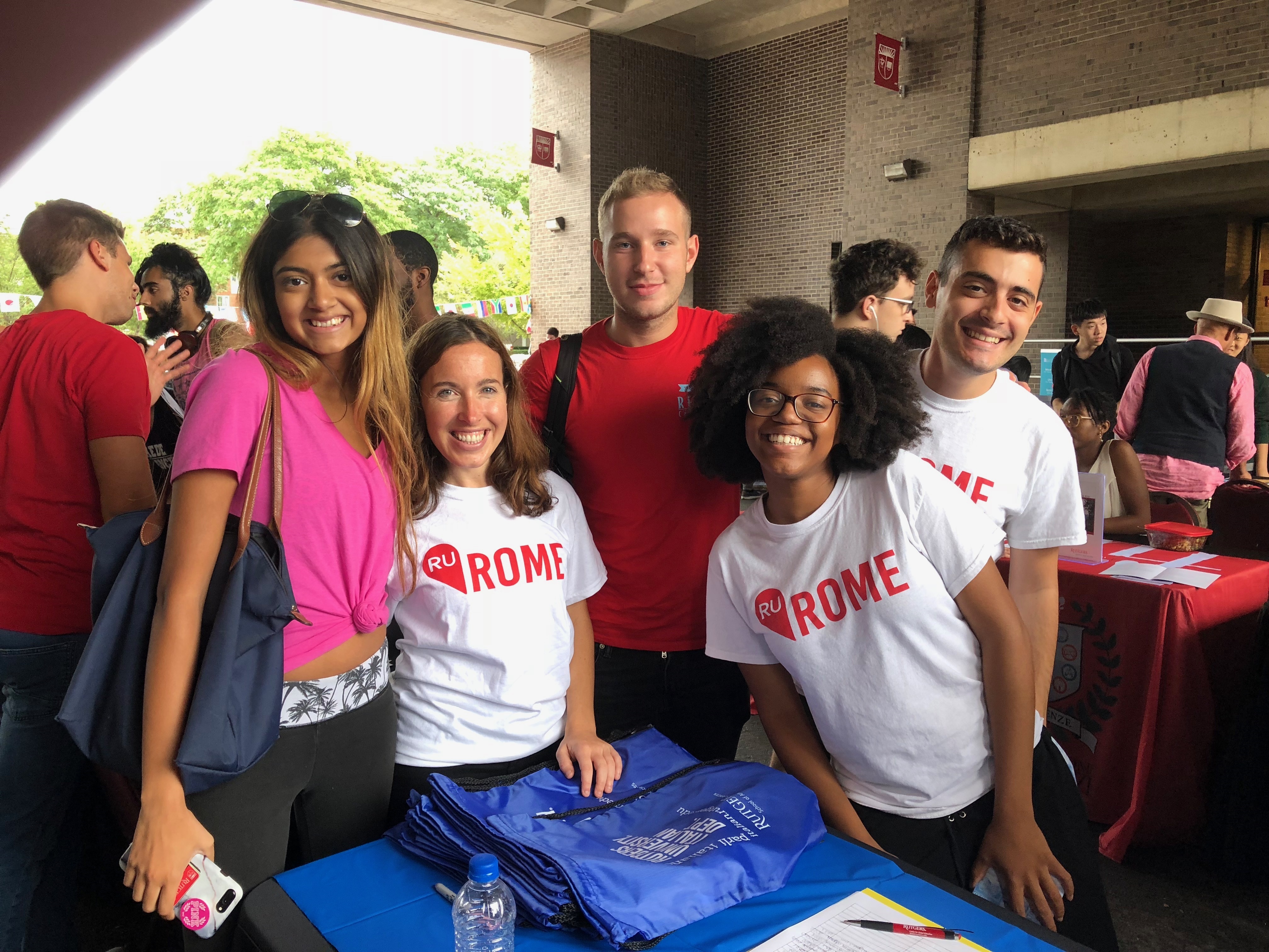 Info. Table and students at Study Abroad Fair